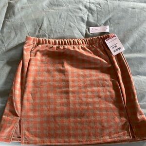 NWT Orange Plaid Skirt